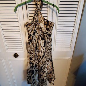 Ann Taylor brown and cream halter dress